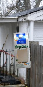 Recycled Milk Carton Bird Feeder